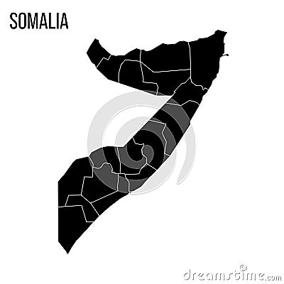 Somalia political map of administrative divisions Vector Illustration