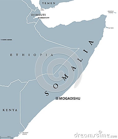 Somalia political map Vector Illustration