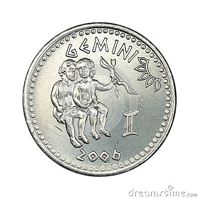 Somaliland 10 shillings coin, 2006Twins Stock Photo