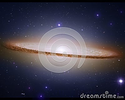 Sombrero galaxy in deep space Stock Photo