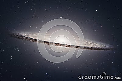 Sombrero Galaxy M104 in constellation Virgo. Stock Photo