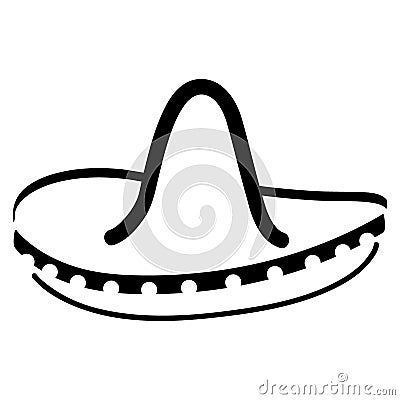 Sombrero Hand drawn, Vector, Eps, Logo, Icon, silhouette Illustration by crafteroks for different uses. Vector Illustration