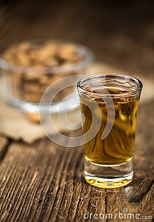 Amaretto as detailed close-up shot, selective focus Stock Photo