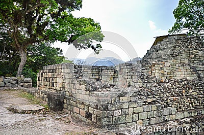 Some of the ancient structures at Copan archaeological site of Maya civilization in Honduras Stock Photo