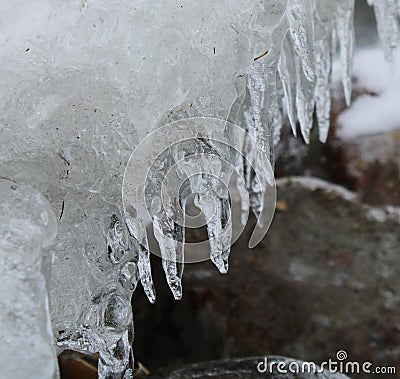 Some beautiful icicles Stock Photo