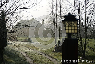 Some building on polish country side Stock Photo