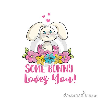 Some bunny loves you Vector Illustration