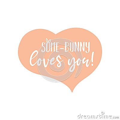 Some bunny loves you vector illustration card Vector Illustration