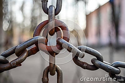 Some chains linked together Stock Photo