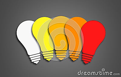 Some colored lamp on a dark background Cartoon Illustration
