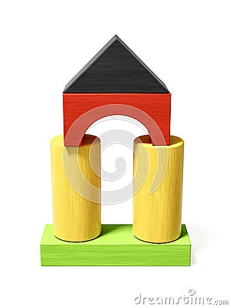 some colorful building blocks Cartoon Illustration