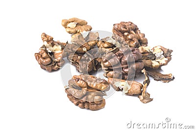 Some delicious dried walnuts on top Stock Photo