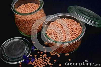 Dried red lentils Stock Photo