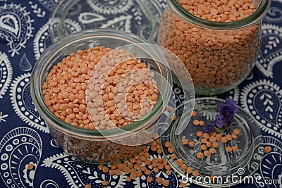 Dried red lentils Stock Photo