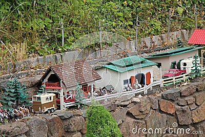 Model Railway Layout. Editorial Stock Photo