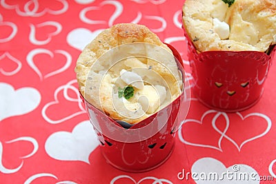 Muffins with feta cheese Stock Photo