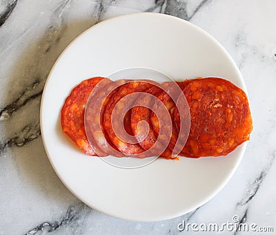 Some fresh salami Stock Photo