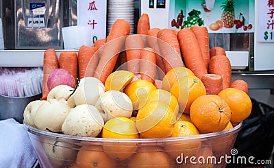 Fresh veggies in Hong Kong ready to liquefy Editorial Stock Photo