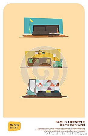 Some furniture set Vector Illustration