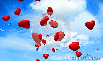 Some heart balloons Stock Photo