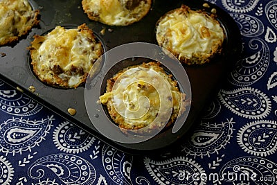 Muffins of cheese and bacon Stock Photo