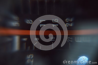 Some of the lenses are close-up, the artistic intent, the blurred edges. Soft selective selective focus. Numbers and values on the Stock Photo