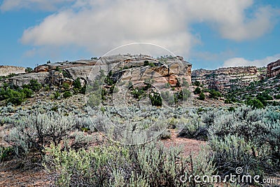 Magnificent Rock Formations at Colorado`s National Monument Stock Photo