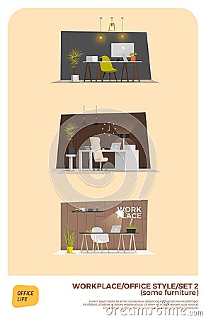 Some modern office style Vector Illustration