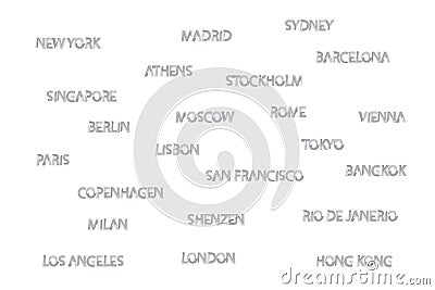 Some of the most known world cities Vector Illustration