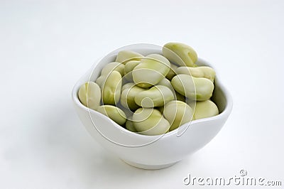 Some organic broad beans Stock Photo