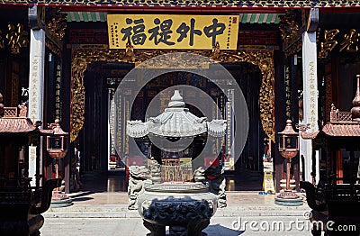 Nghia An Hoi Quan Pagoda in Saigonâ€™s Chinatown district of Cholon Stock Photo