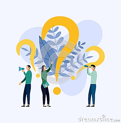 Some people are looking for questions, business concept Vector Illustration