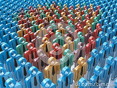 Some people stand out from the crowd. The concept of personality Stock Photo