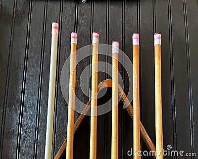 pool cues Stock Photo