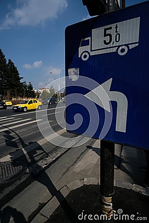 Roadsigns in europe. bucharest, romania Stock Photo