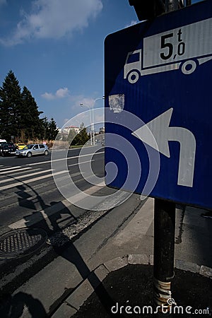 Roadsigns in europe. bucharest, romania Stock Photo