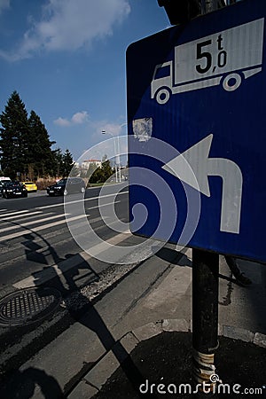 Roadsigns in europe. bucharest, romania Stock Photo