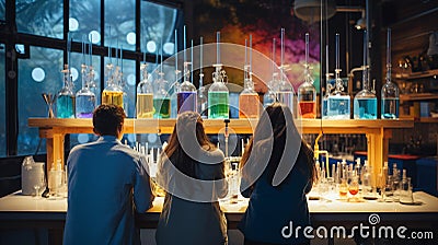 science students in a science classroom Stock Photo