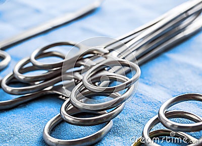 Some scissors for surgery in an operating theater Stock Photo