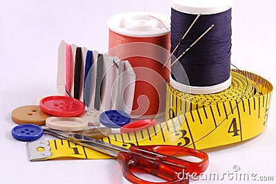 Some sewing tools Stock Photo