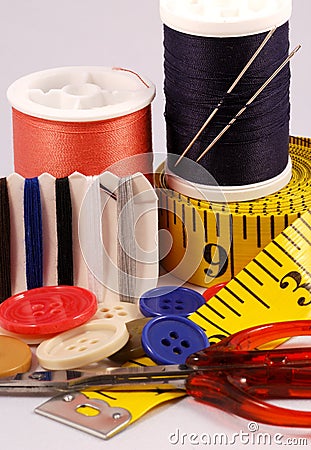 Some sewing tools Stock Photo