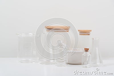 some test tube on the white table Stock Photo