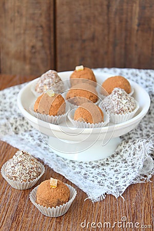 Some types of candies a truffle Stock Photo