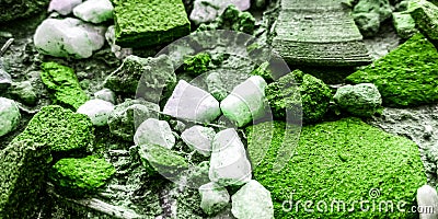 Some white. Stone and other green stone Stock Photo