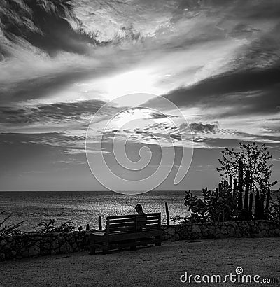 On a bench Stock Photo