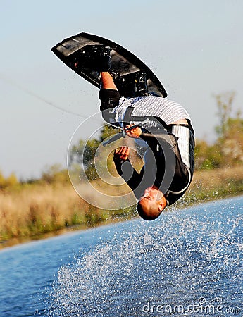 Somersault on a Wakeboard 2 Stock Photo