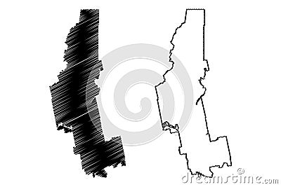 Somerset County, Maine U.S. county, United States of America, USA, U.S., US map vector illustration, scribble sketch Somerset Vector Illustration