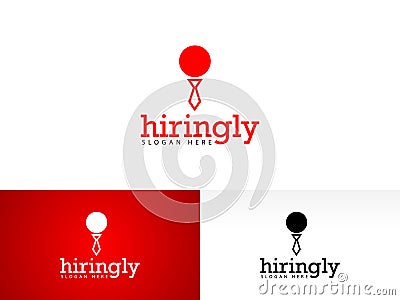 Hiring red character logo concept Vector Illustration