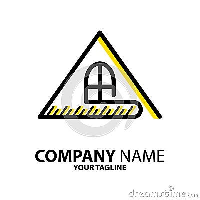 roof line logo design Vector Illustration