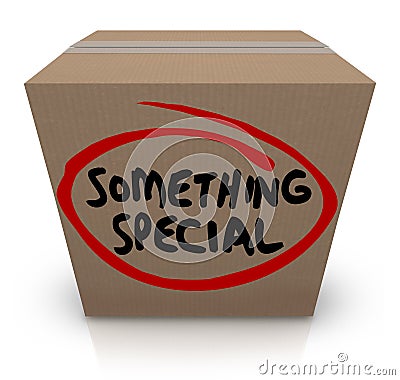 Something Special Cardboard Box Gift Delivery Unique Contents Stock Photo